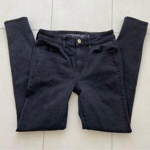 American Eagle Outfitters AEO Black Hi-Rise Jeggings Jeans, long - Sz 8